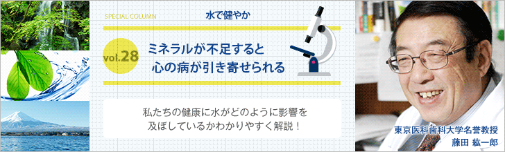 ミネラルが不足すると心の病が引き寄せられる【藤田紘一郎先生の水で健やかVOL.28】