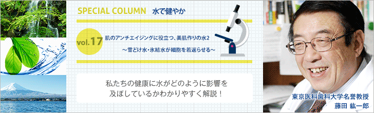 肌のアンチエイジングに役立つ、美肌づくりの水２ ～雪どけ水・氷結水が細胞を若返らせる～【藤田紘一郎先生の水で健やかVOL.17】